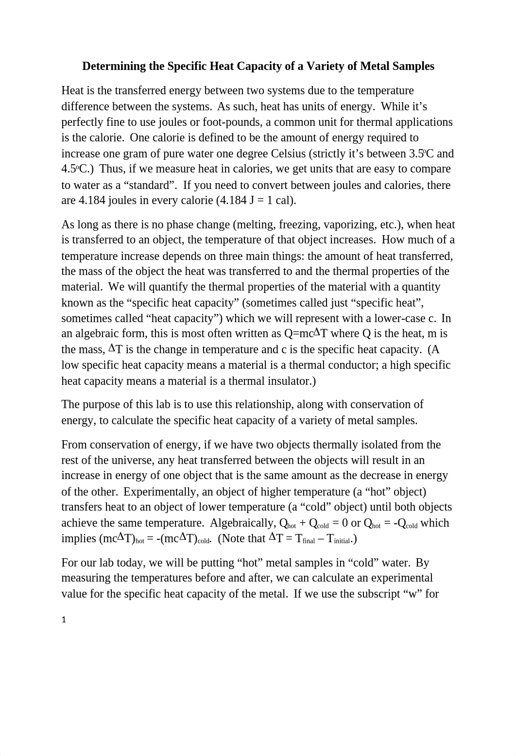 Determining the Specific Heat Capacity of a Variety of Metal Samples (1).docx_dbdke090lwx_page1