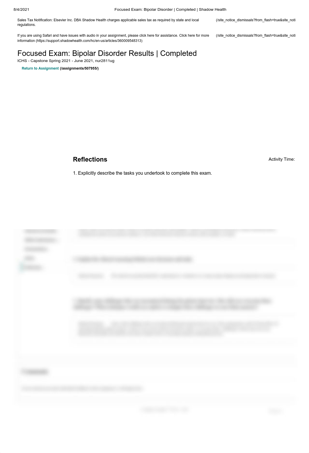 Focused Exam_ Bipolar Disorder _ Completed _ Shadow Health - Lucas Callahan - Reflection.pdf_dbdq0kx437e_page1