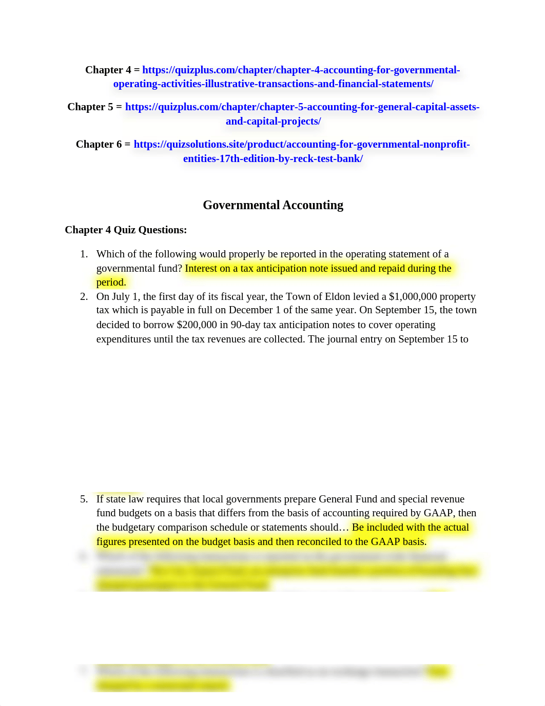 Governmental Accounting Ch. 4-6 Quizzes and Bonus Quizzes.docx_dbe3i9oj7lk_page1