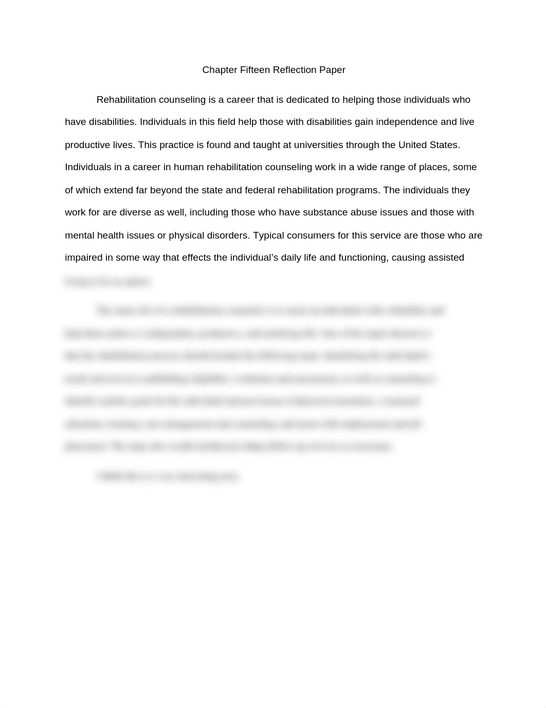 Chapter Fifteen (Rehabilitation Counseling) Reflection Paper_dbea80kftur_page1