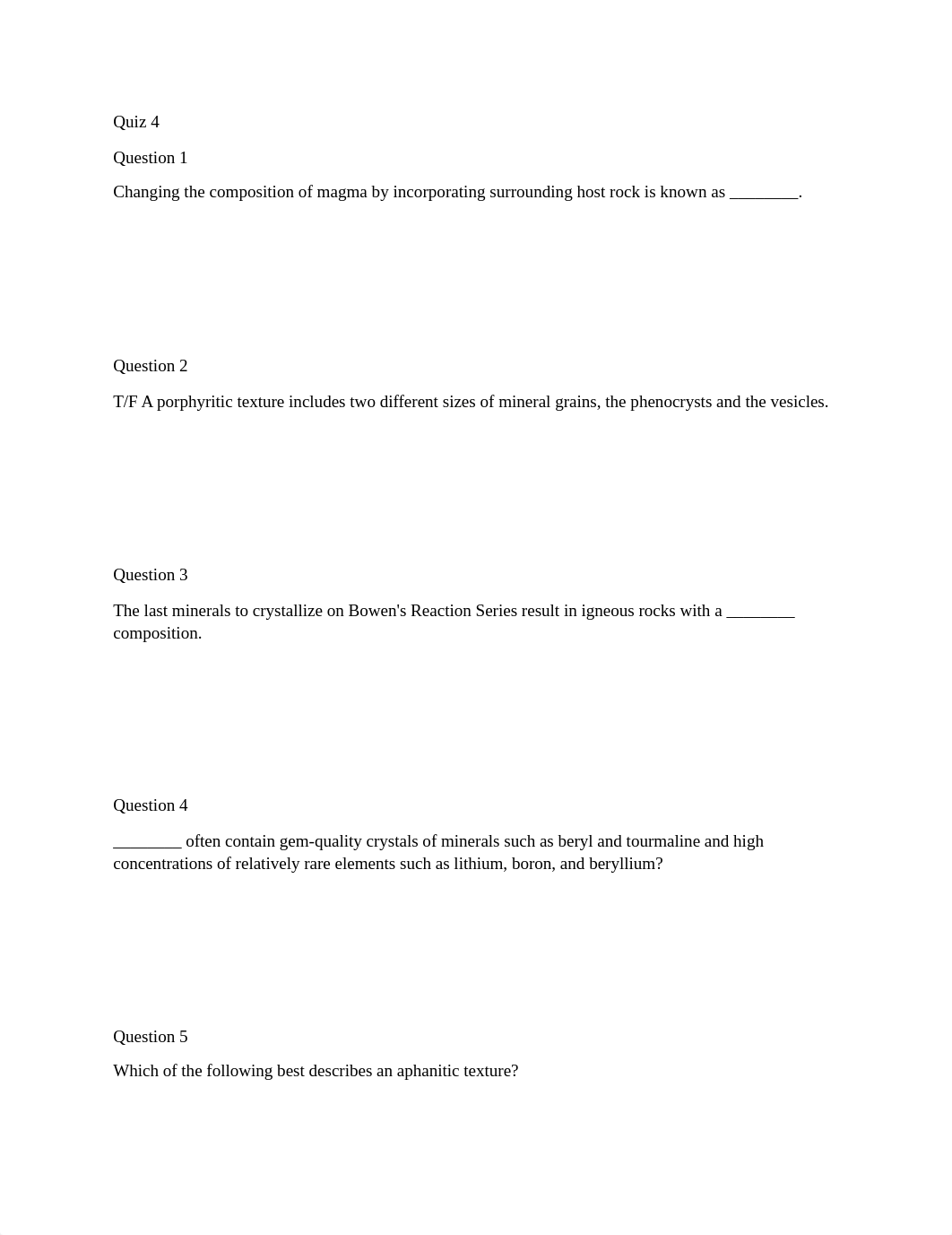 Physical Geology Chapter 4 Quiz.docx_dbeuxby7on5_page1