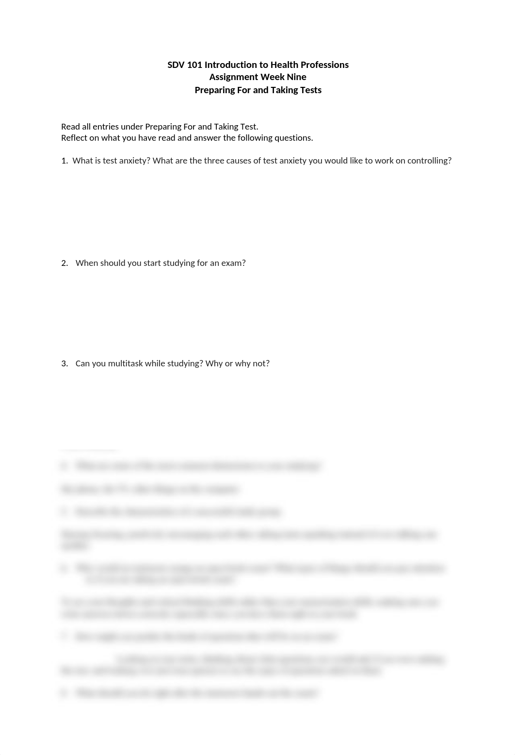 SDV 101 Preparing For and Taking Tests - Week 9.docx_dbewlr83z0x_page1