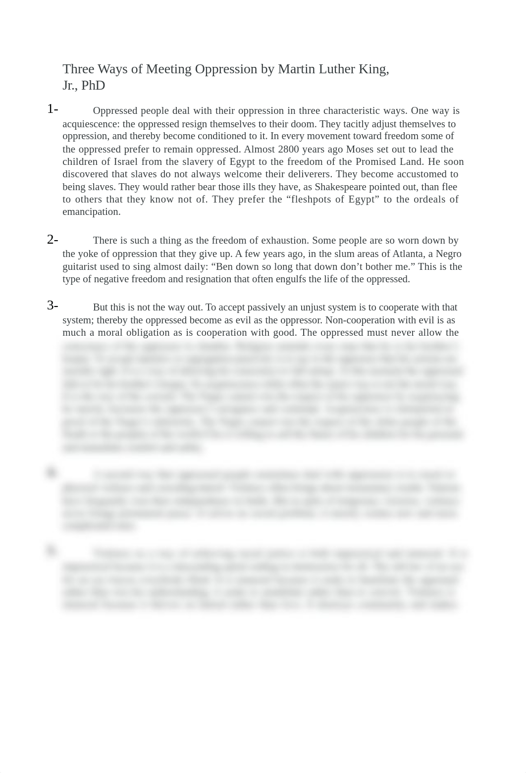 Three Ways of Meeting Oppression by Martin Luther King.docx_dbfuaizvb88_page1