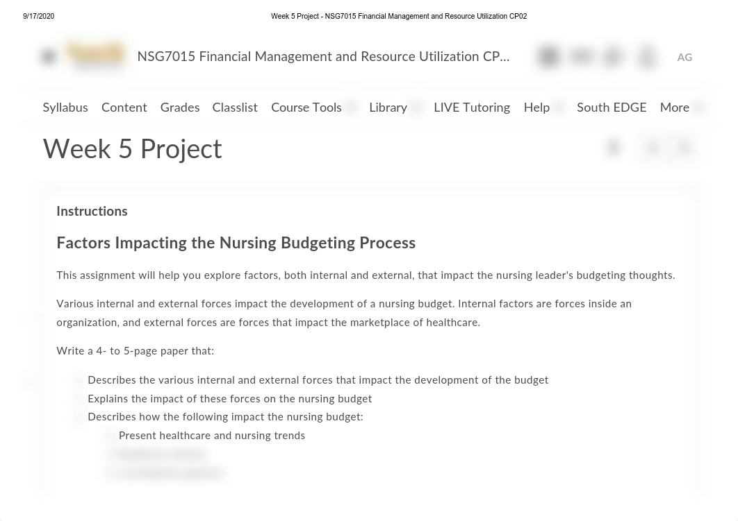 Week 5 Project - NSG7015 Financial Management and Resource Utilization CP02.pdf_dbgmzm24djt_page1