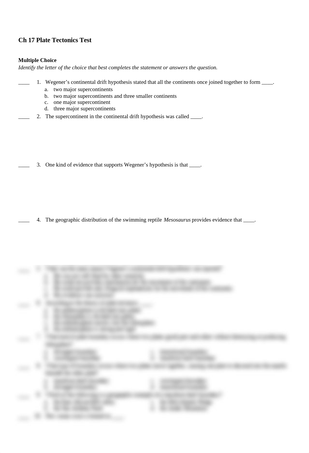 Plate Tectonics Test no answers.rtf_dbgvg4qhcs9_page1