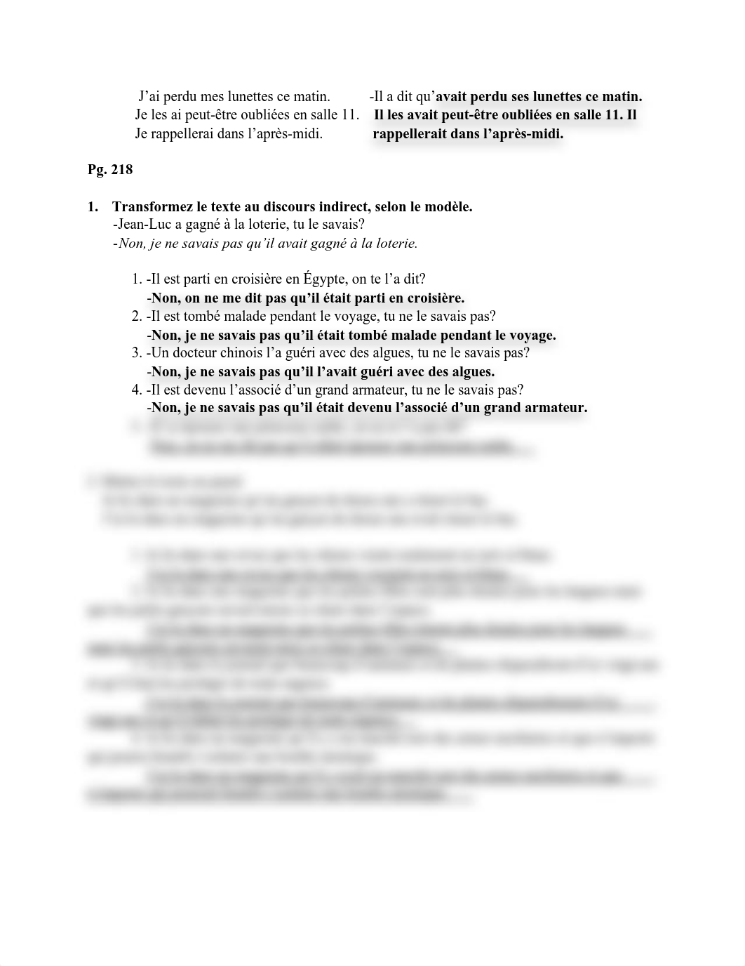 French 211--Unité 3—Pg. 217 : Exercices 1, 2 ; Pg. 218 : Exercices 1, 2_dbh11x3fkha_page2