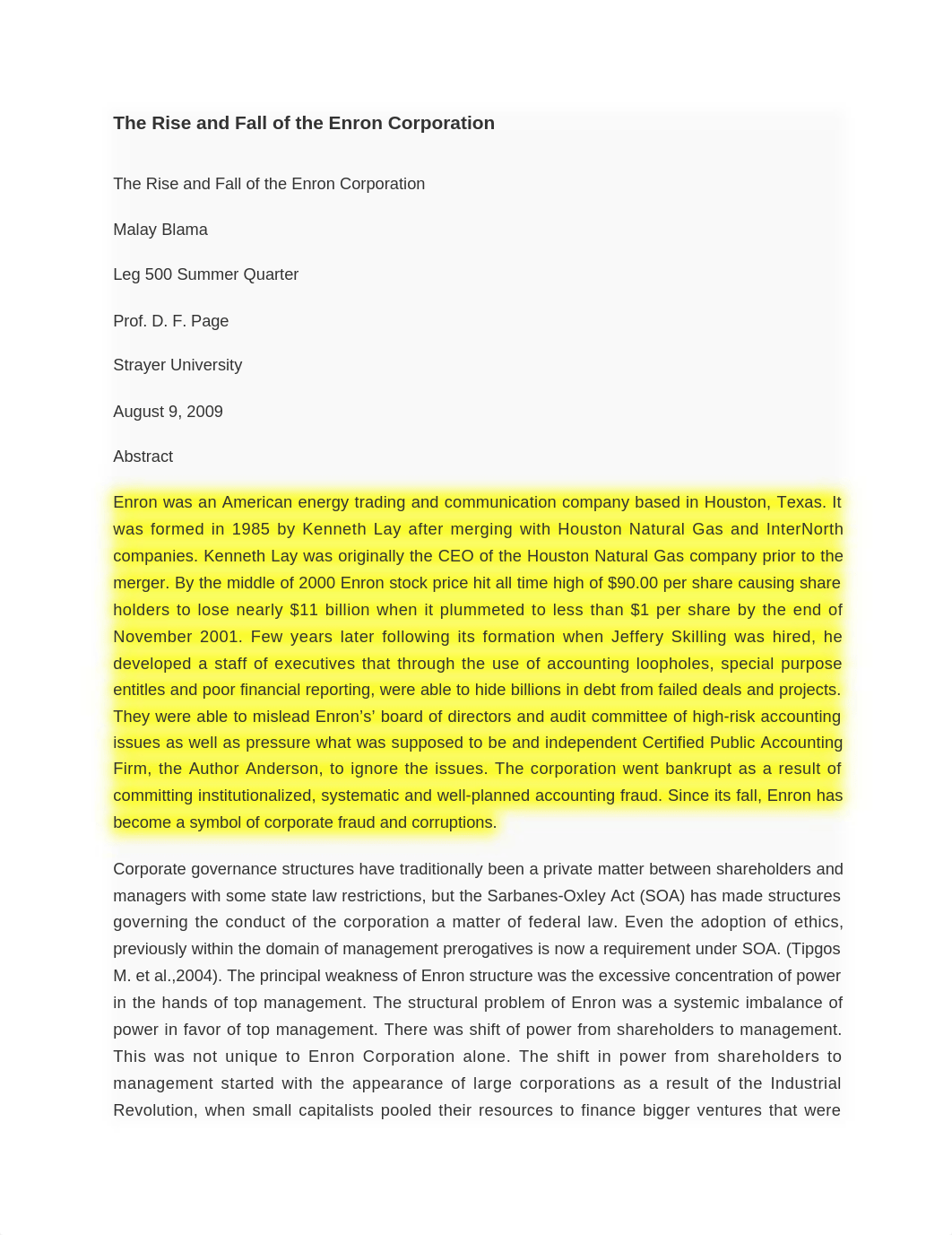 The Rise and Fall of the Enron Corporation_dbh4zw519ds_page1