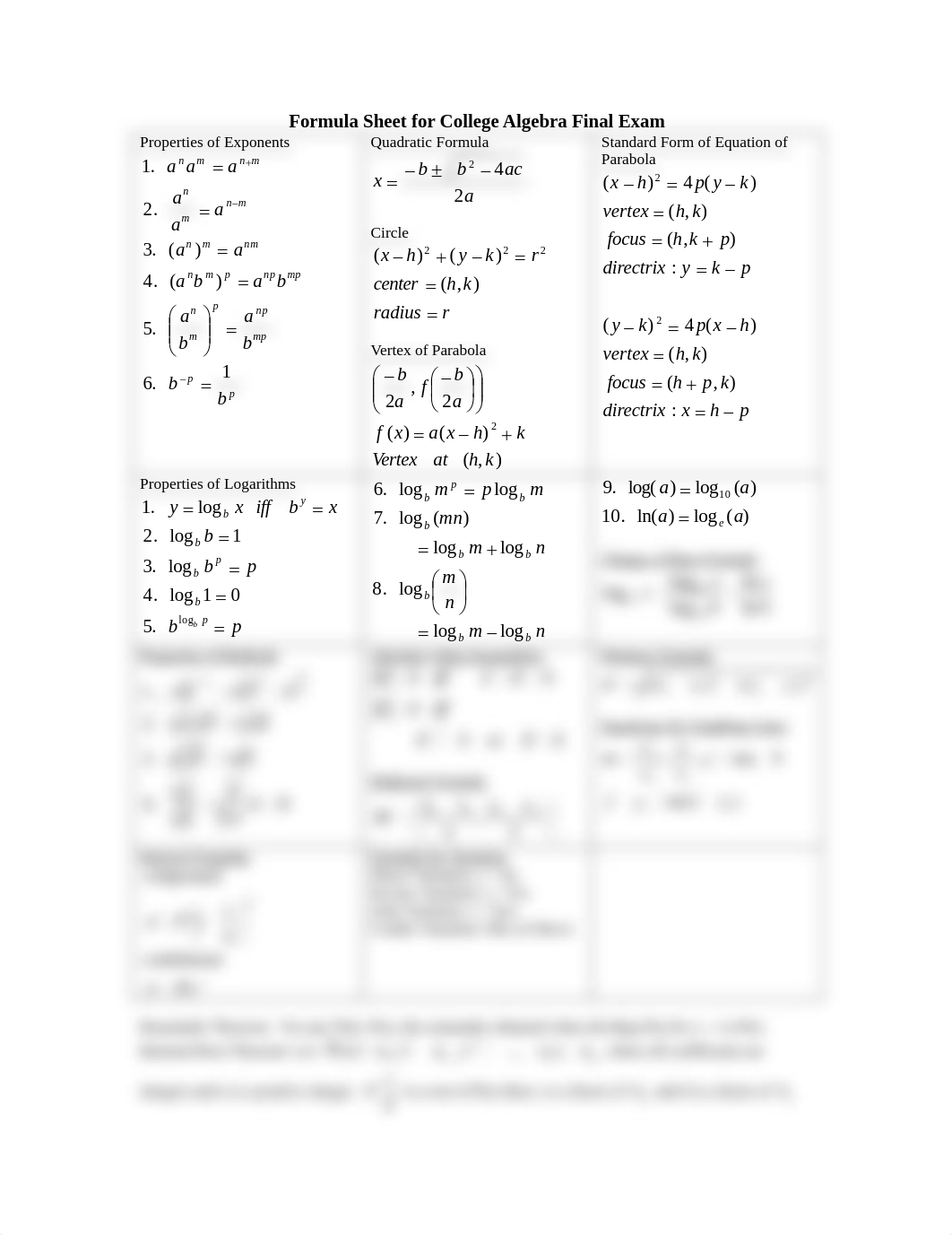 Formula Sheet for College Algebra Final Exam.pdf_dbhrz6l5k1t_page1