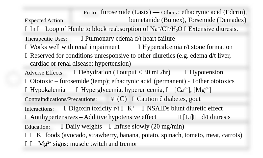 ATI Flash Cards 09, Medications Affecting Fluid, Electrolytes, Minerals, and Renal_dbi1s7w03dc_page4