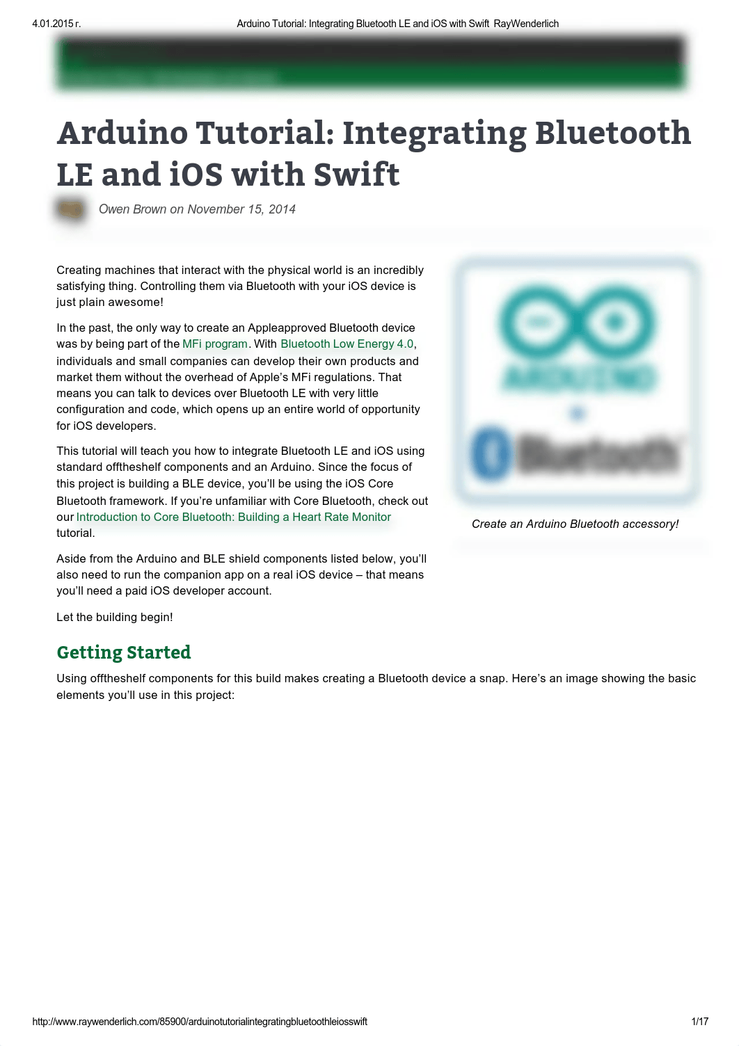 Arduino Tutorial_ Integrating Bluetooth LE and iOS with Swift - Ray Wenderlich.pdf_dbi31rbmh1j_page1