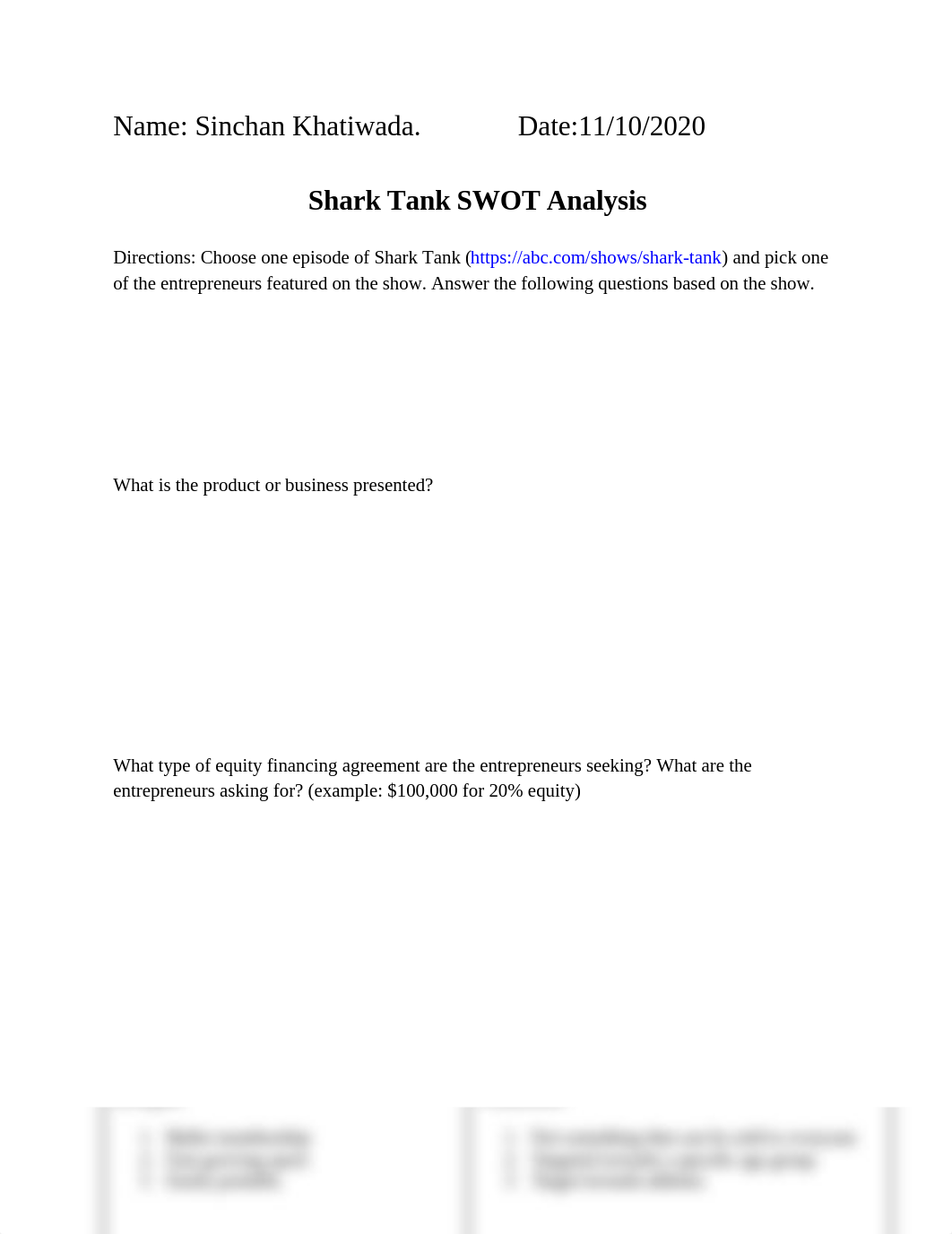 _Shark Tank SWOT Analysis - Ent Lesson 29 Shark Tank SWOT Analysis.docx_dbj0ojzdxz1_page1