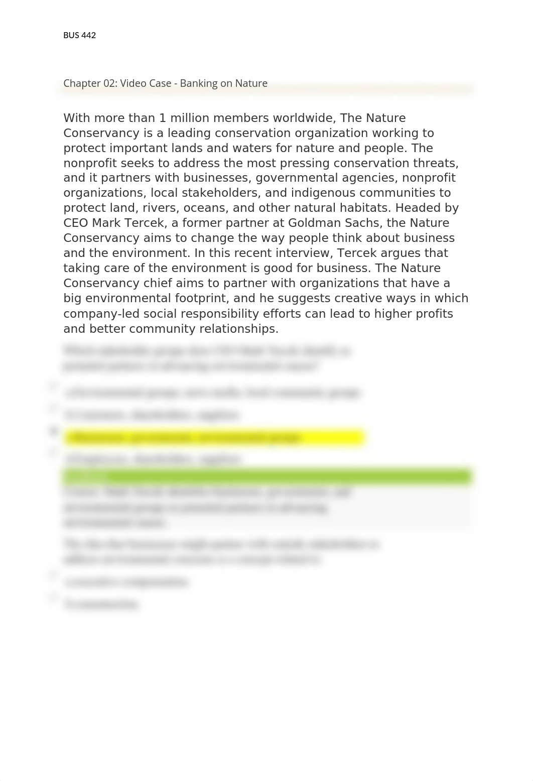 BUS 442 Chapter 02 Video Case - Banking on Nature.docx_dbj4h2n9039_page1