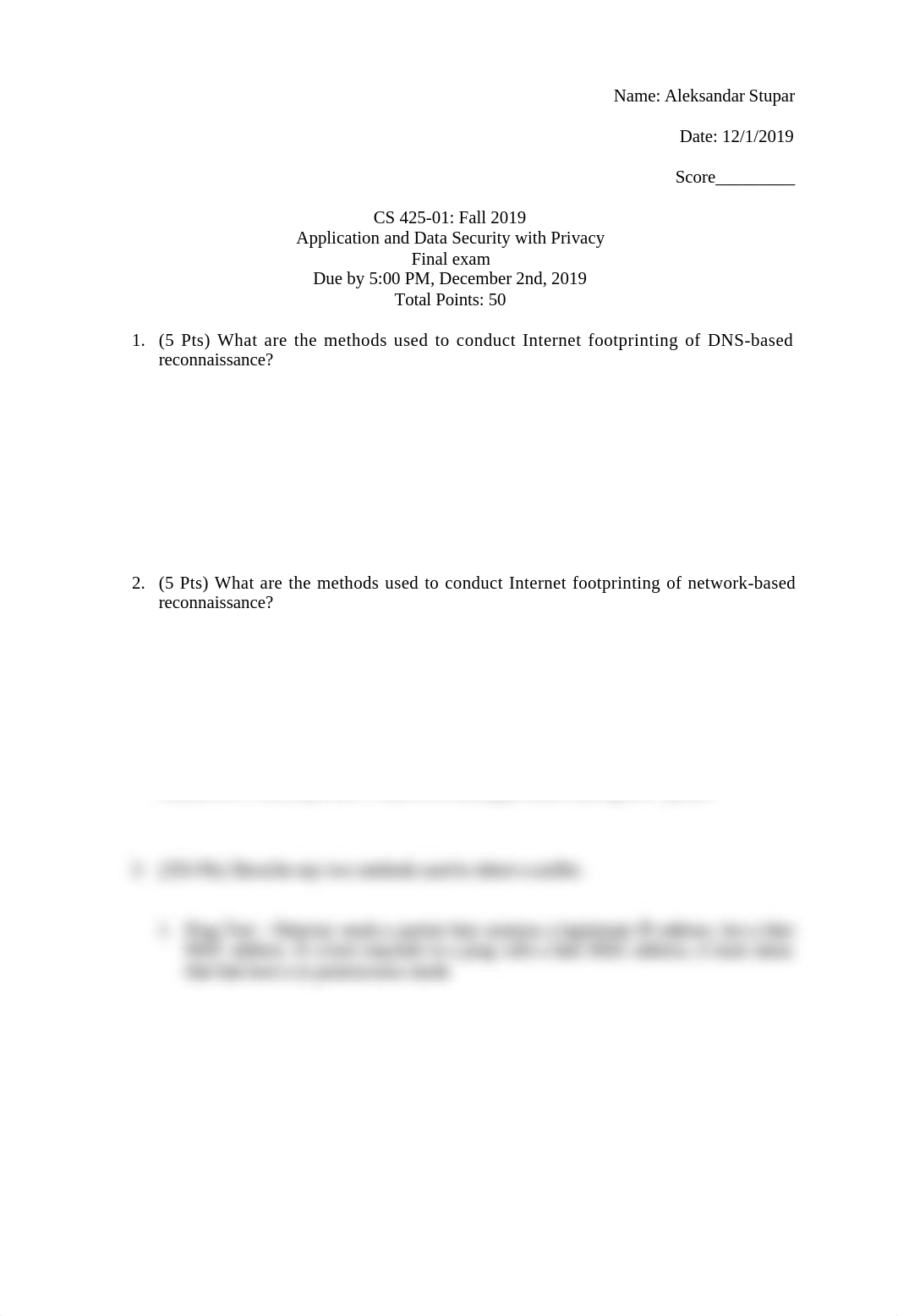 CS425 Aleksandar Stupar Final Exam Fall 2019.docx_dbjfr87pino_page1