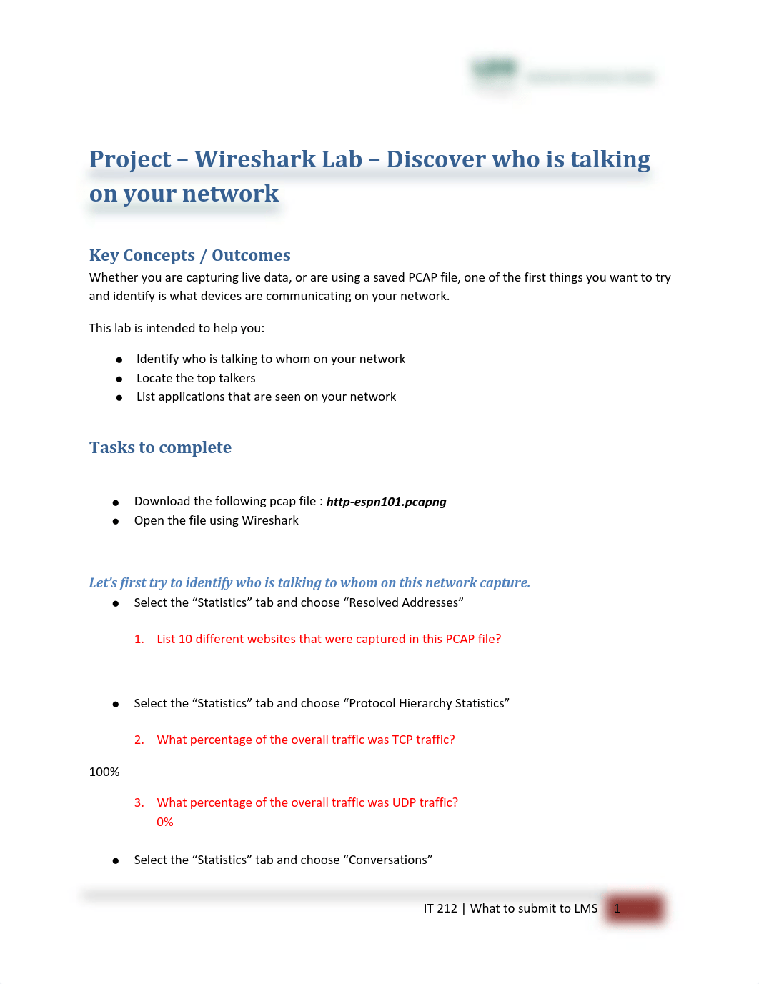 IT 212 - Project #6 - Wireshark Lab - Who is talking on your network.pdf_dbjpvvdbx9s_page1