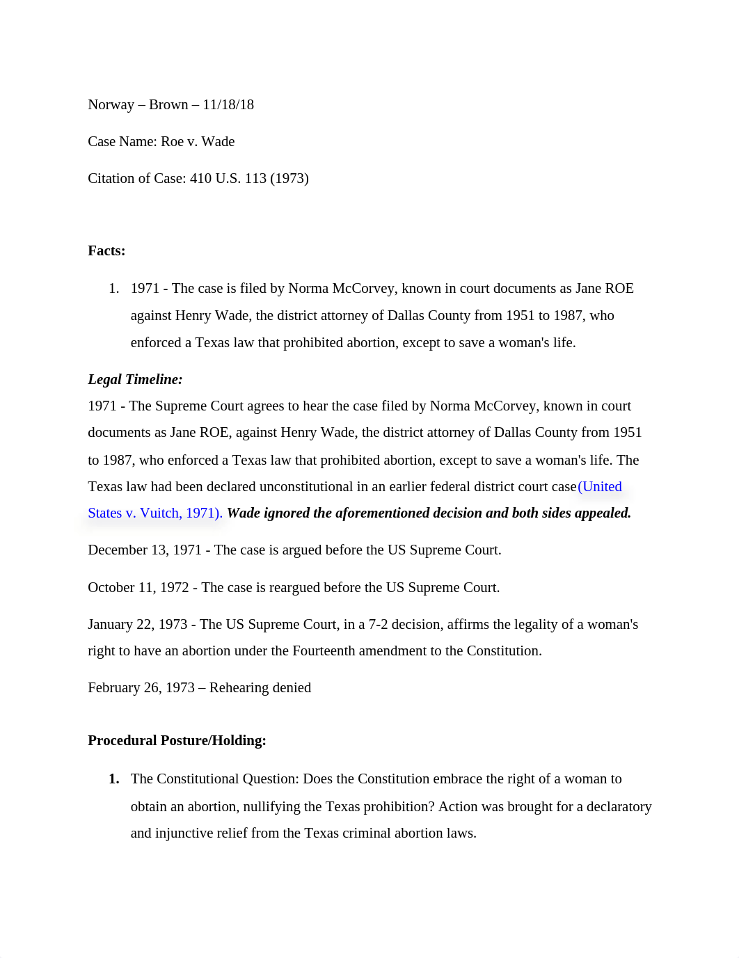 Facts Roe v Wade - Brown - Final.docx_dbkh2ftfrg2_page1