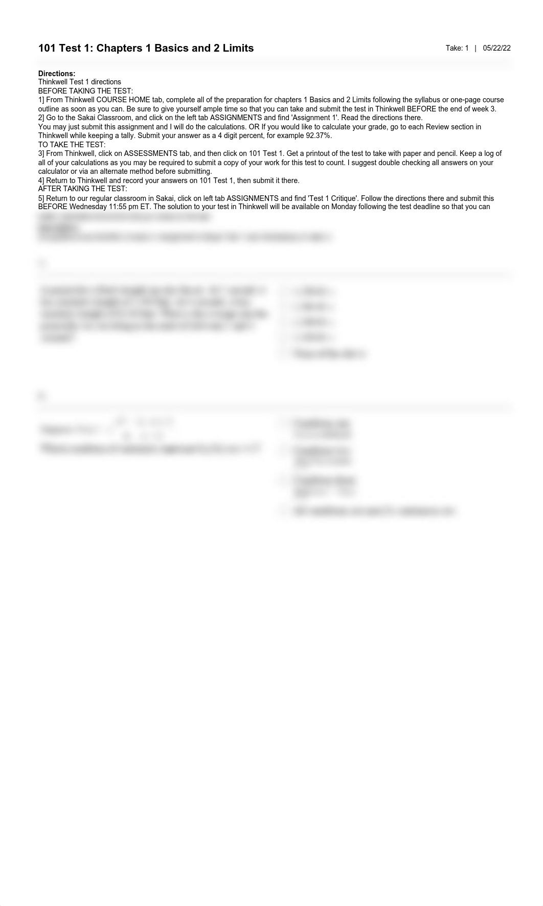 Thinkwell | 101 Test 1- Chapters 1 Basics and 2 Limits.pdf_dbkweqovnqg_page1