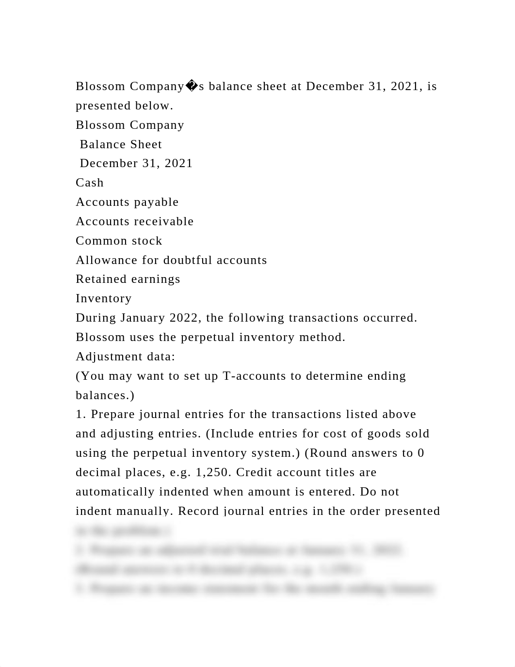 Blossom Company�s balance sheet at December 31, 2021, is presented b.docx_dbl80gfe8f4_page2
