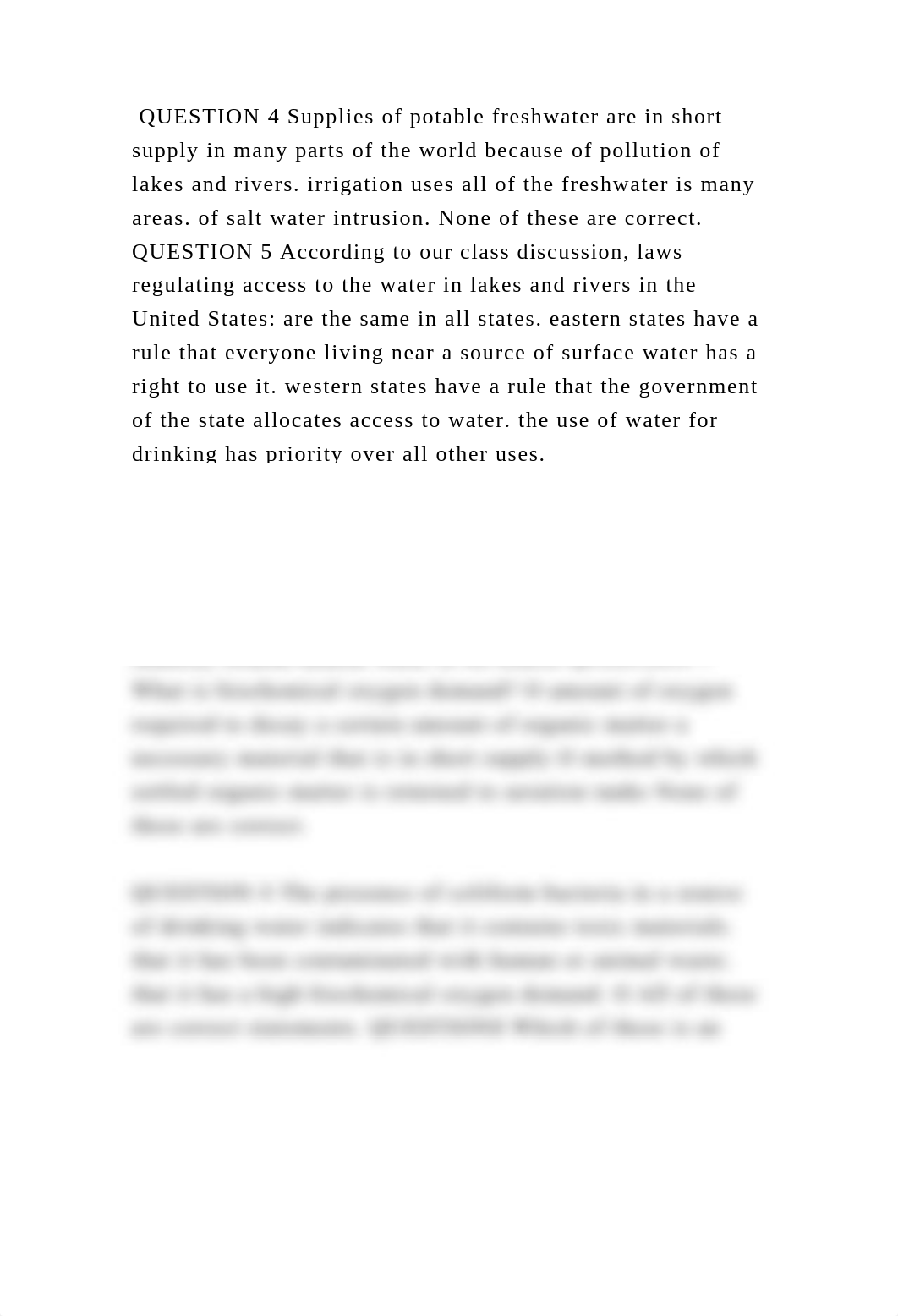 QUESTION 4 Supplies of potable freshwater are in short supply in many.docx_dbm90px4nj1_page2