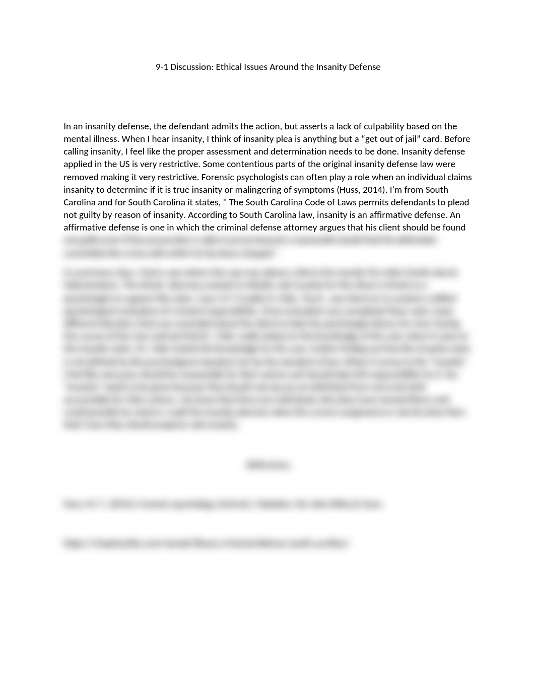 9-1 Discussion Ethical Issues Around the Insanity Defense.docx_dbmdcpuanb1_page1