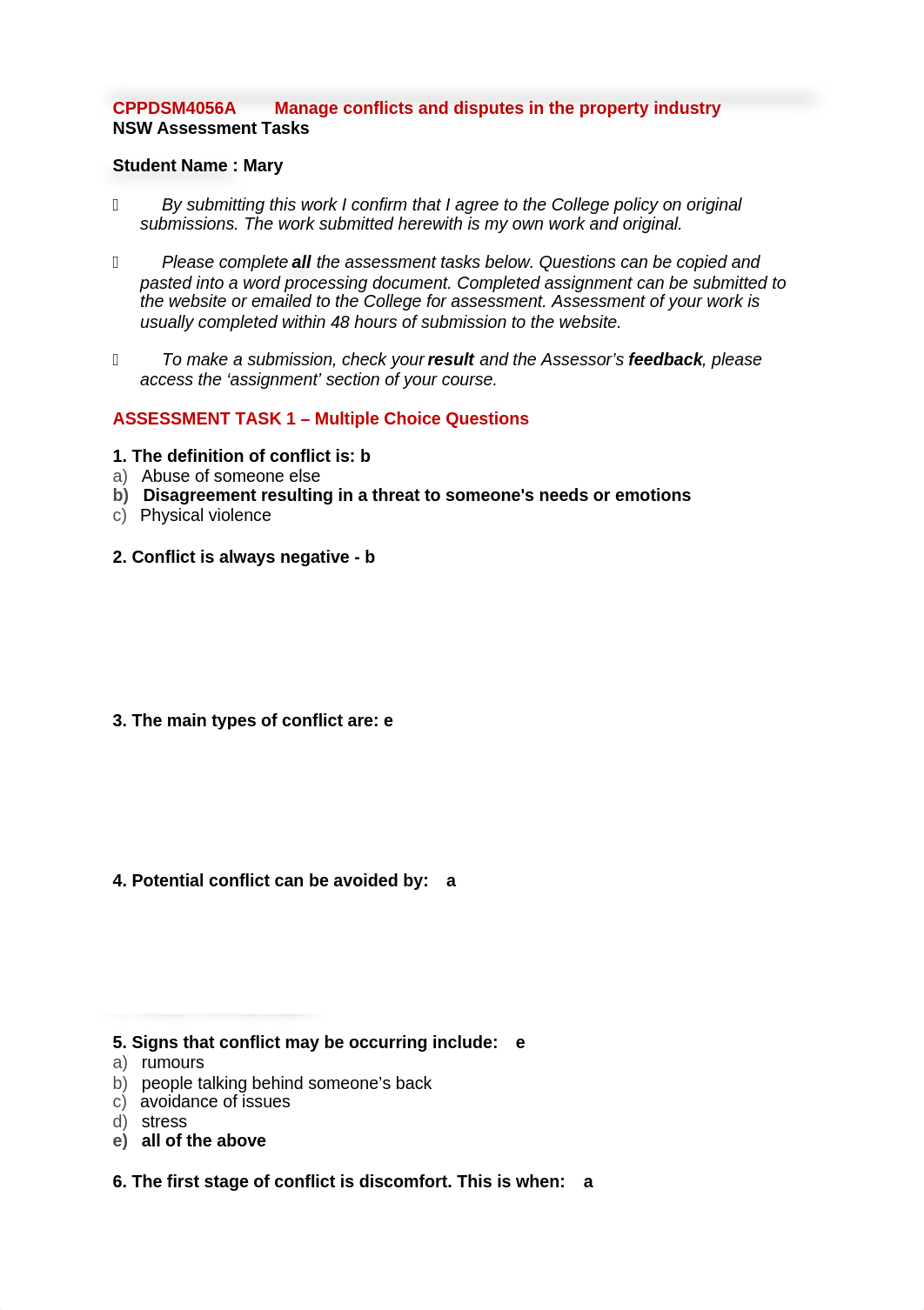 Topic 20 CPPDSM4056A  Manage conflicts and disputes in the property industry - COMPLETED.docx_dbmjii9n3ue_page1