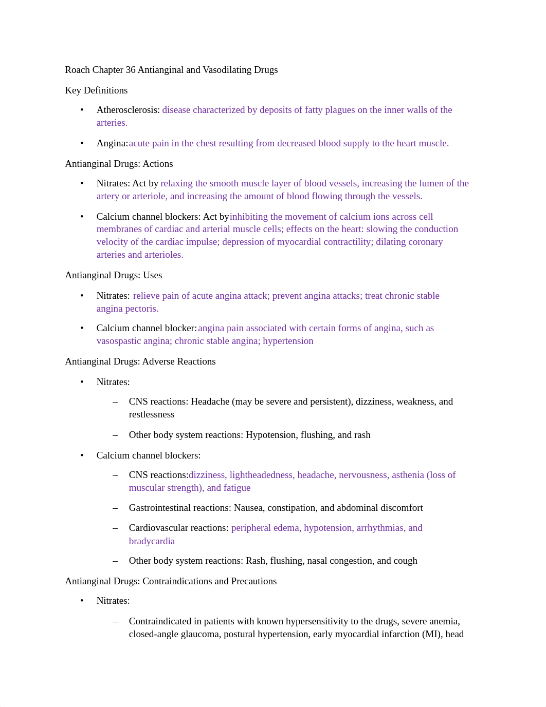 Roach Chapter 36 Antianginal and Vasodilating Drugs Study Guide.docx_dbmuyob6w81_page1