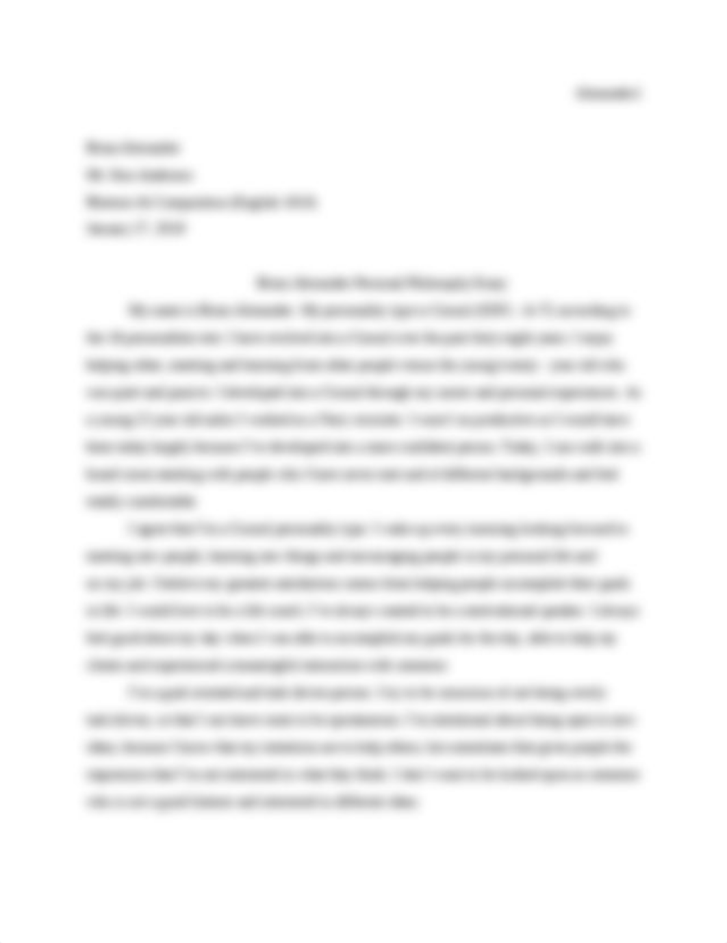 Personal Philosophy Essay ico Brian Alexander.docx_dbmvsw3cevd_page1