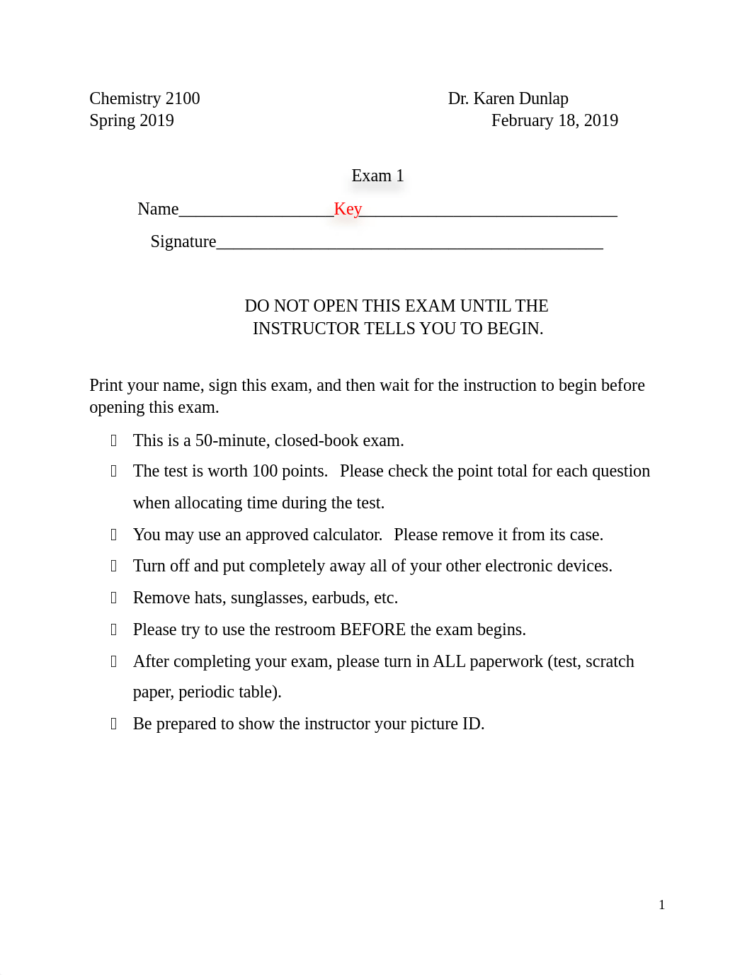 Chem2100-01Exam1KeySpring2019.docx_dbnd49selv5_page1