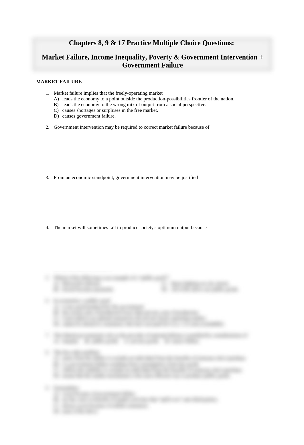 Chapters 8 9 17 -- Practice Multiple Choice Questions (Market Failure and Role of Government)(1)_dbnr6ky3q1k_page1