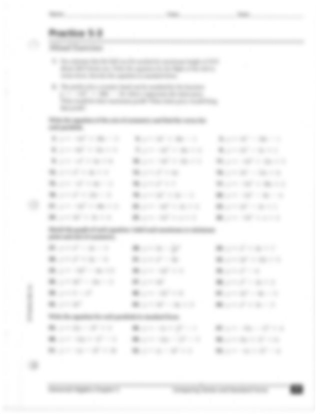 ALGEBRA ADV Practice 5.3 Comparing vertex and standard forms_dbnu0jh014o_page2