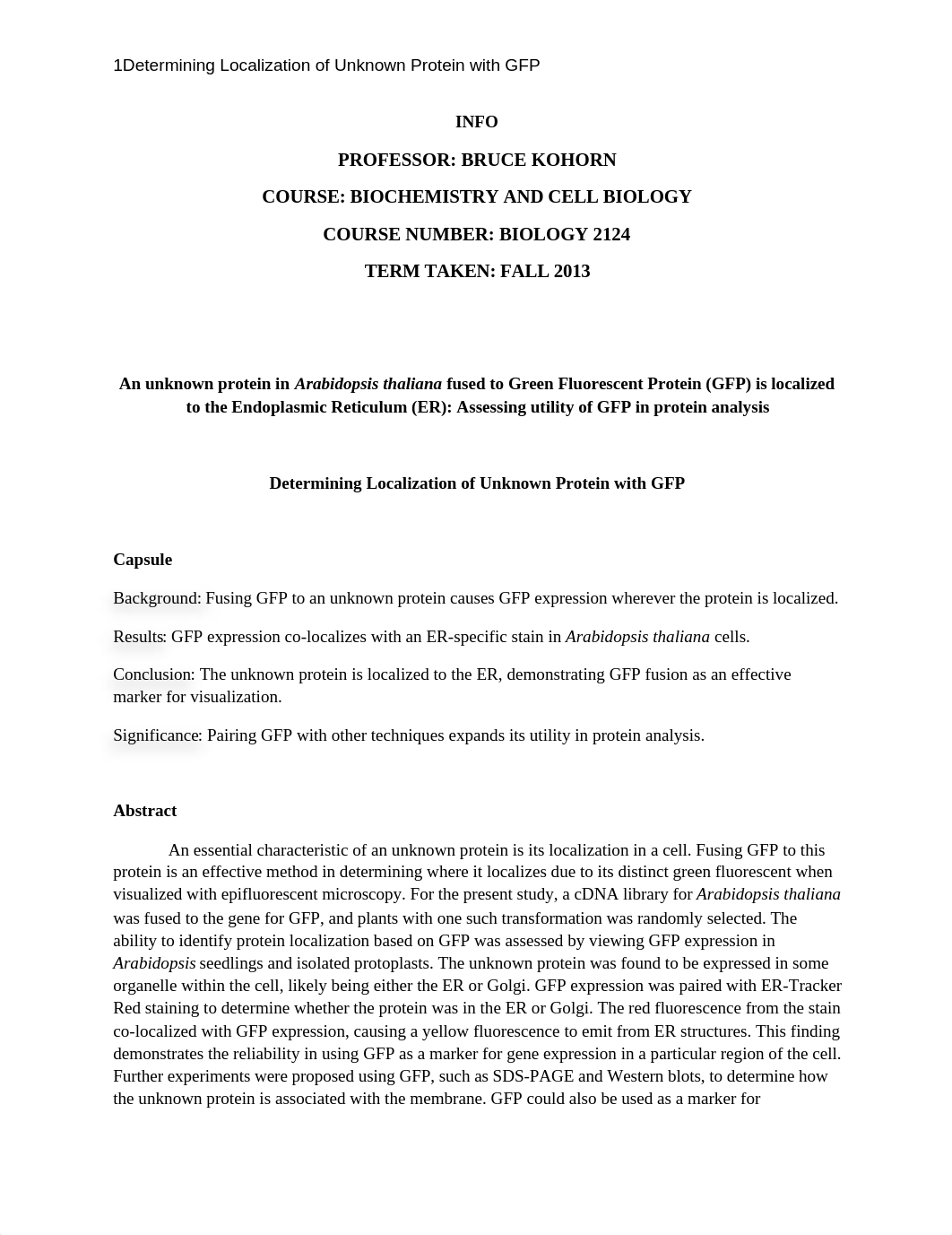 Biochem Lab Determining Localization of Unknown Protein with GFP_dbo88tbjz3o_page1