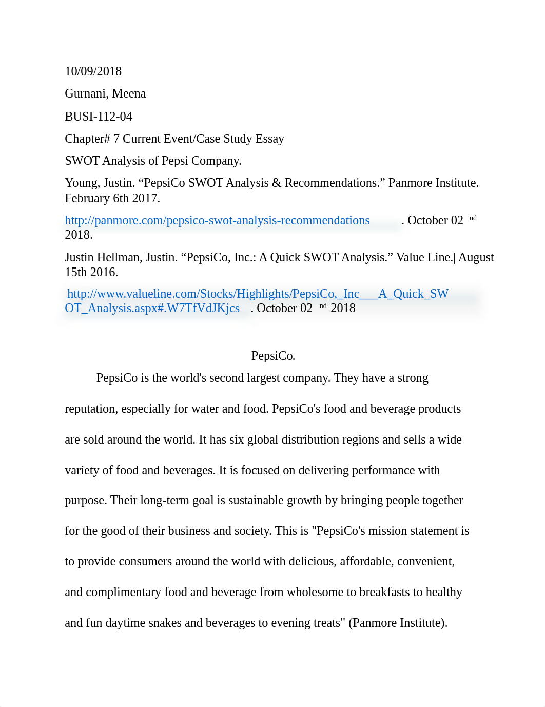 BUSI-112 Chapter 7 Case Study - SWOT Analysis of Pepsi Co.docx_dbp9ix6k7ff_page1