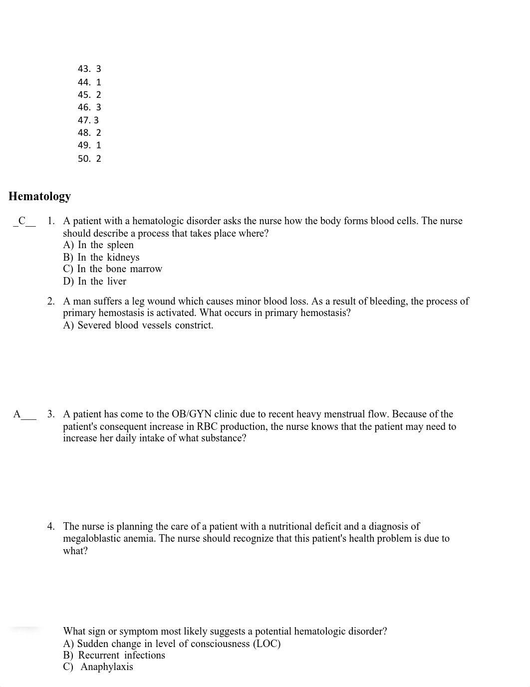 WEEK 3 Chapter 10 50  & CASE STUDY 50 Hematology Questions.pdf_dbpe4shpbb3_page2