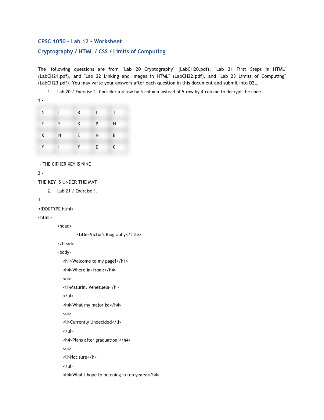 CPSC 1050 - Lab 12 - Worksheet_Victor Urbaez - 100288297_dbpvjyf3mfl_page1