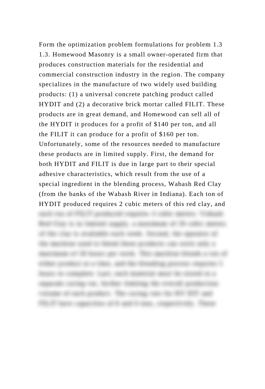 Form the optimization problem formulations for problem 1.3 1.3. Home.docx_dbq977sa4vp_page2
