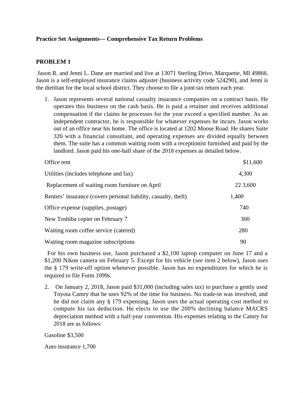 Appendix E Practice Set Assignments_Comprehensive Tax Return Problem 1_2019 (2).docx_dbrhpbtixok_page1