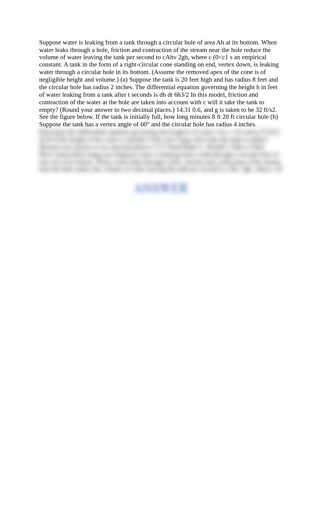 Suppose water is leaking from a tank through a circular hole of area Ah at its bottom.docx_dbrxxrcv2j4_page1