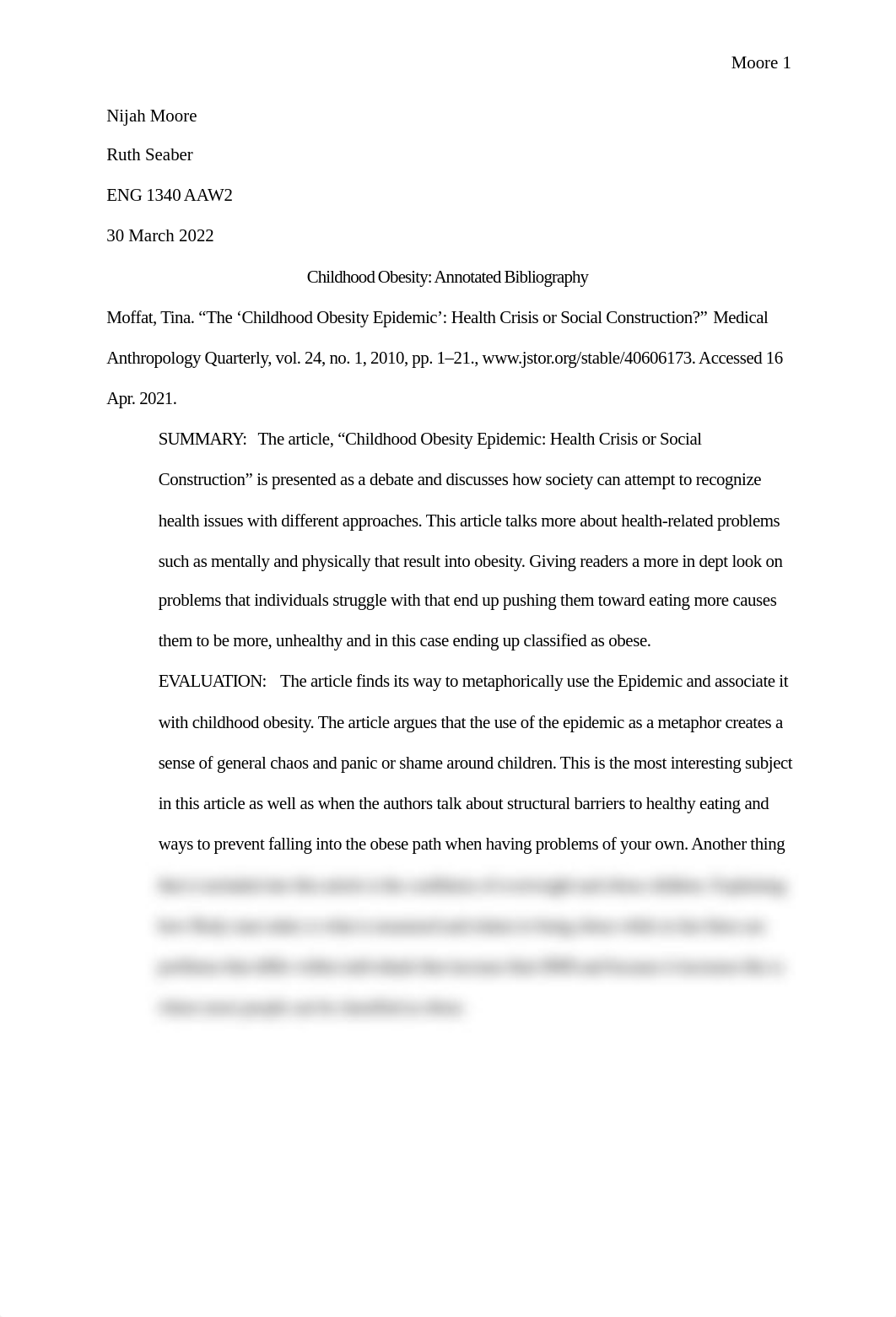 Nijah Moore Annotated Bib (Obesity).docx_dbsddoue914_page1