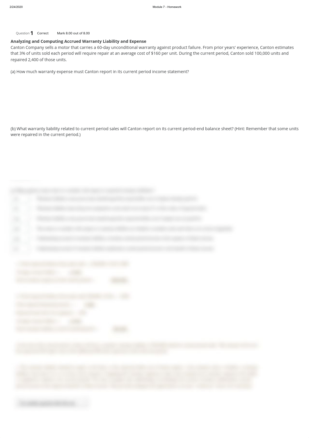 Module 7 Q1 Analyzing and Computing Accrued Warranty Liability and Expense - Homework.pdf_dbsnyfi5ejp_page1