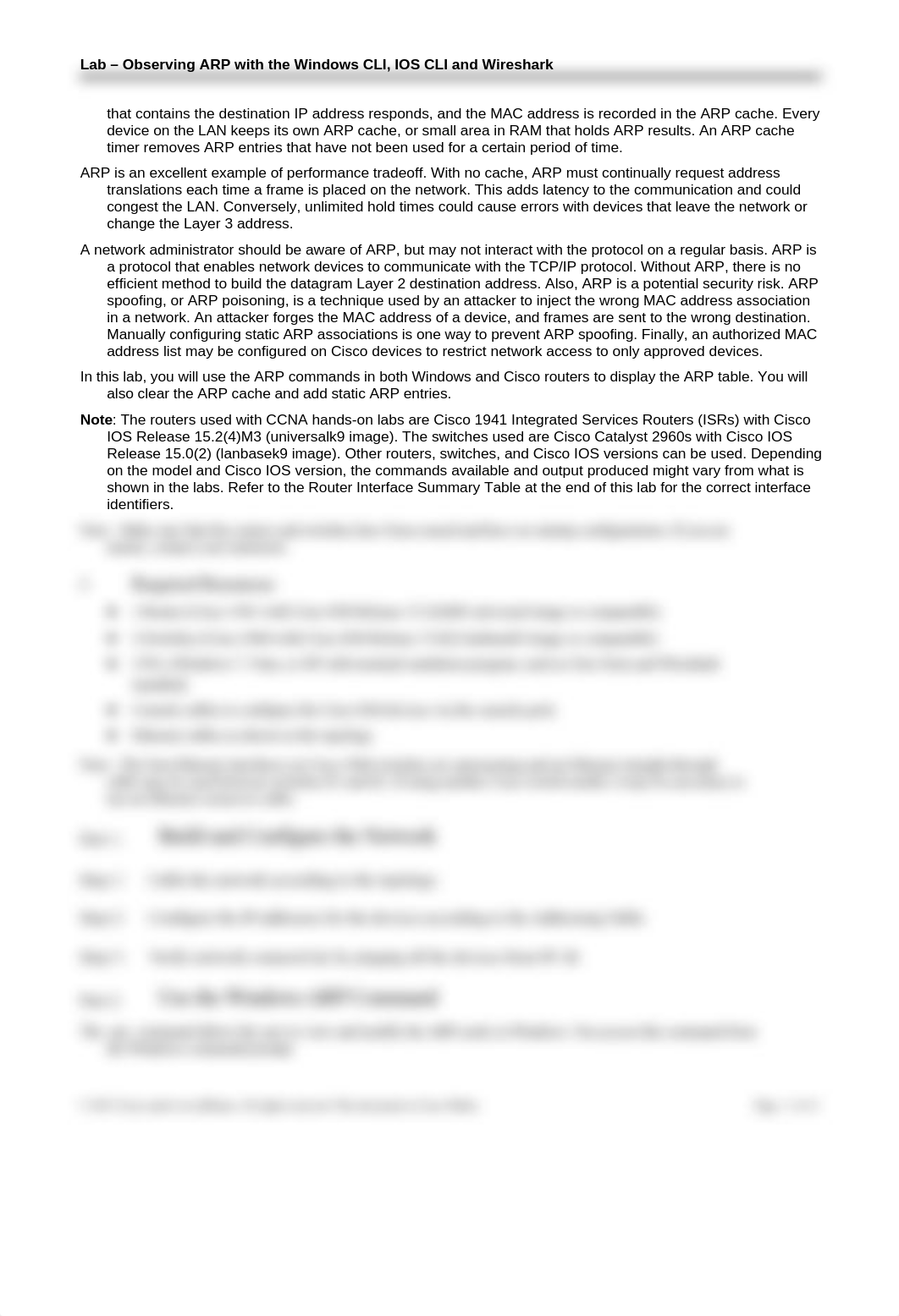 5.2.1.8 Lab - Observing ARP with the Windows CLI, IOS CLI, and Wireshark.docx_dbt4527hyh7_page2