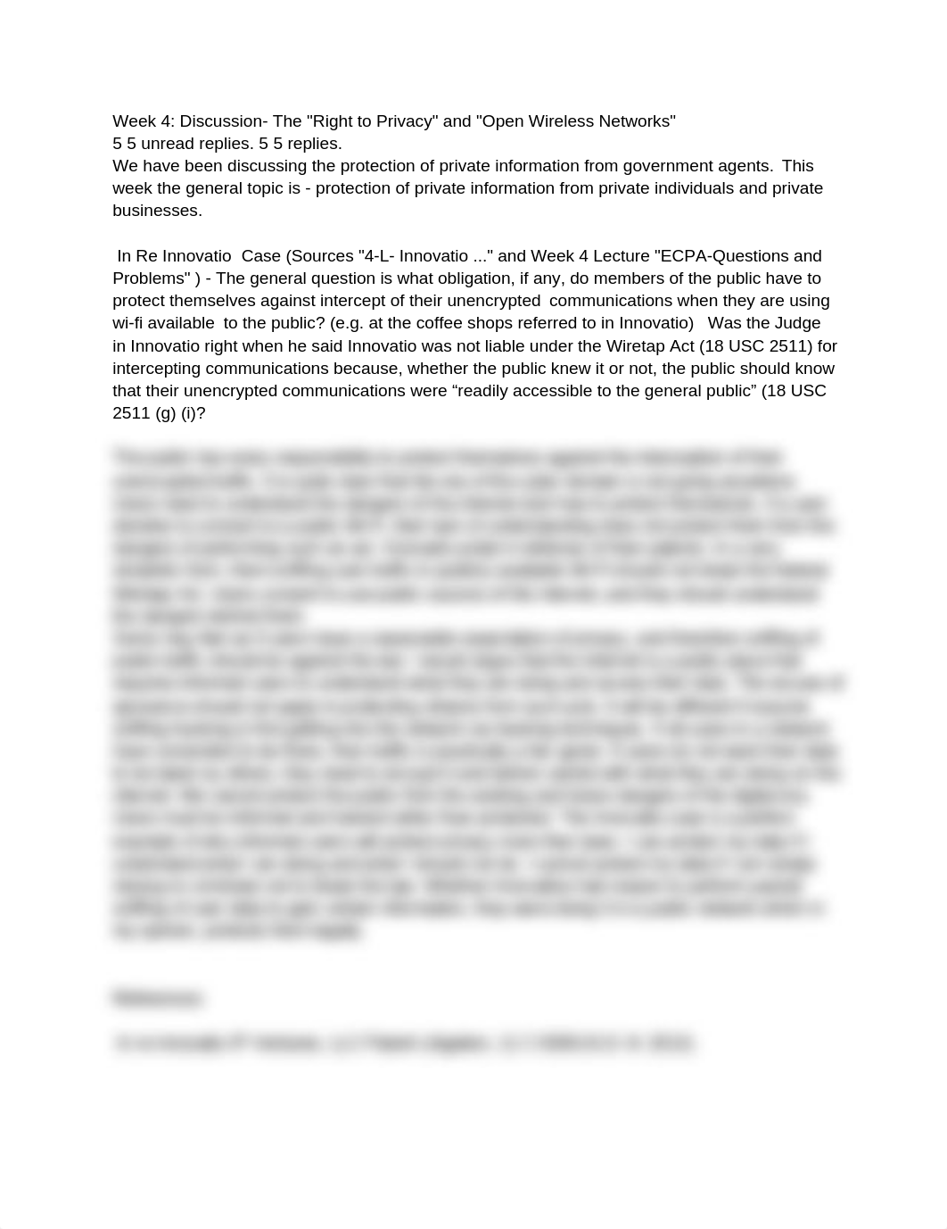 Week 4_ Discussion- The _Right to Privacy_ and _Open Wireless Networks_.docx_dbt9teicdm8_page1