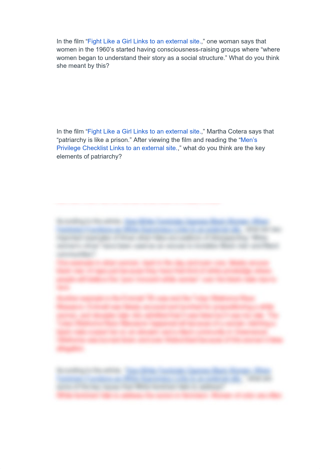 Gender and Social Justice - Response Questions - Hannah Clark.pdf_dbtjk1c9998_page1