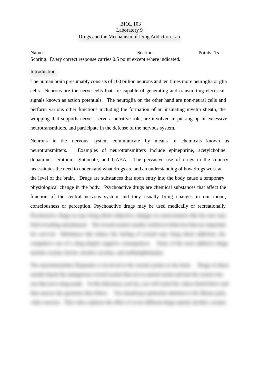 Lab. 9. Drugs and the Mechanism of Drug Action on the brain Lab 2020.pdf_dbtkf8537hw_page1