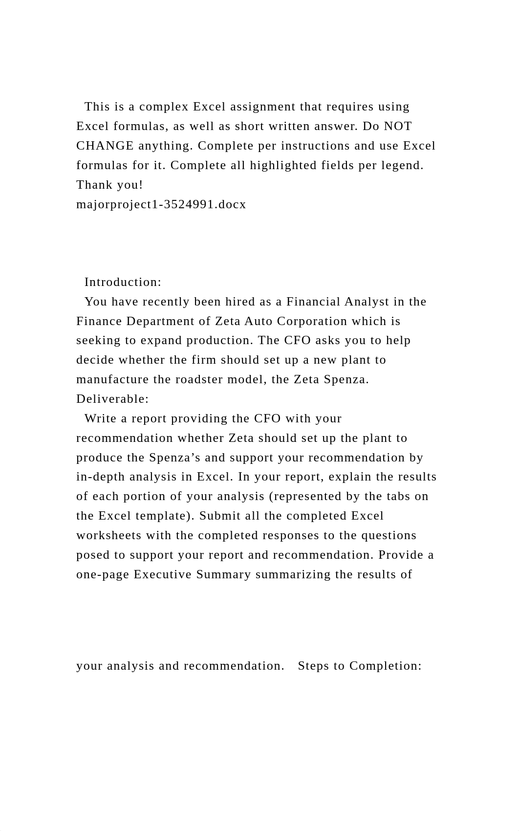 This is a complex Excel assignment that requires using Excel fo.docx_dbu6t9pe3cp_page2