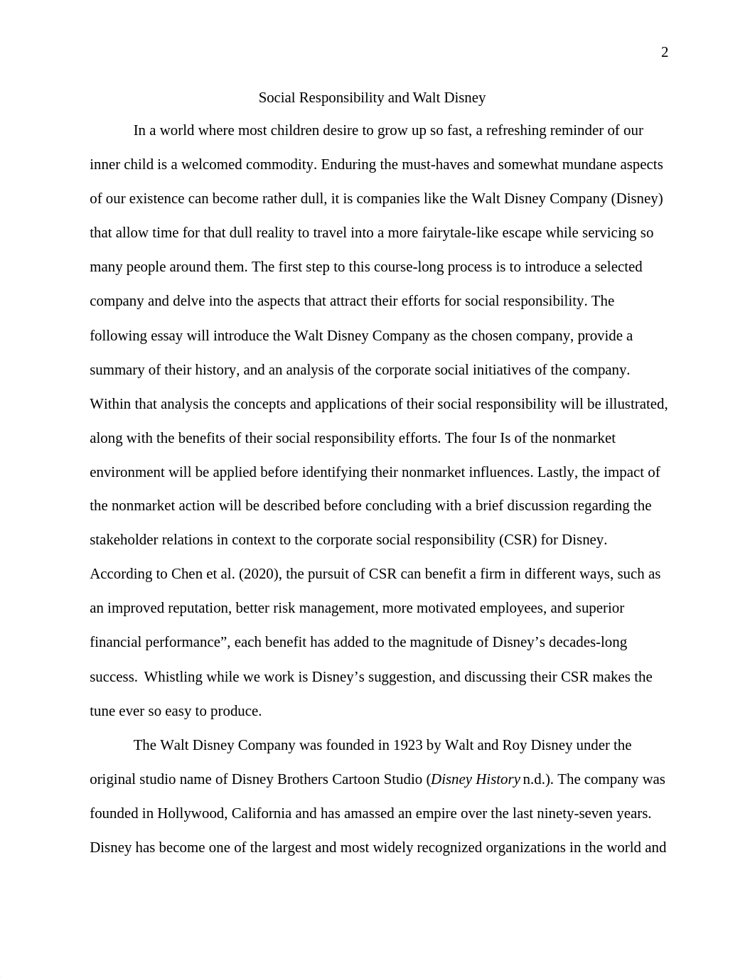 DBA Business, Government, & Society Unit I Course Project Social Responsibility and Walt Disney.docx_dbudnooghtd_page2