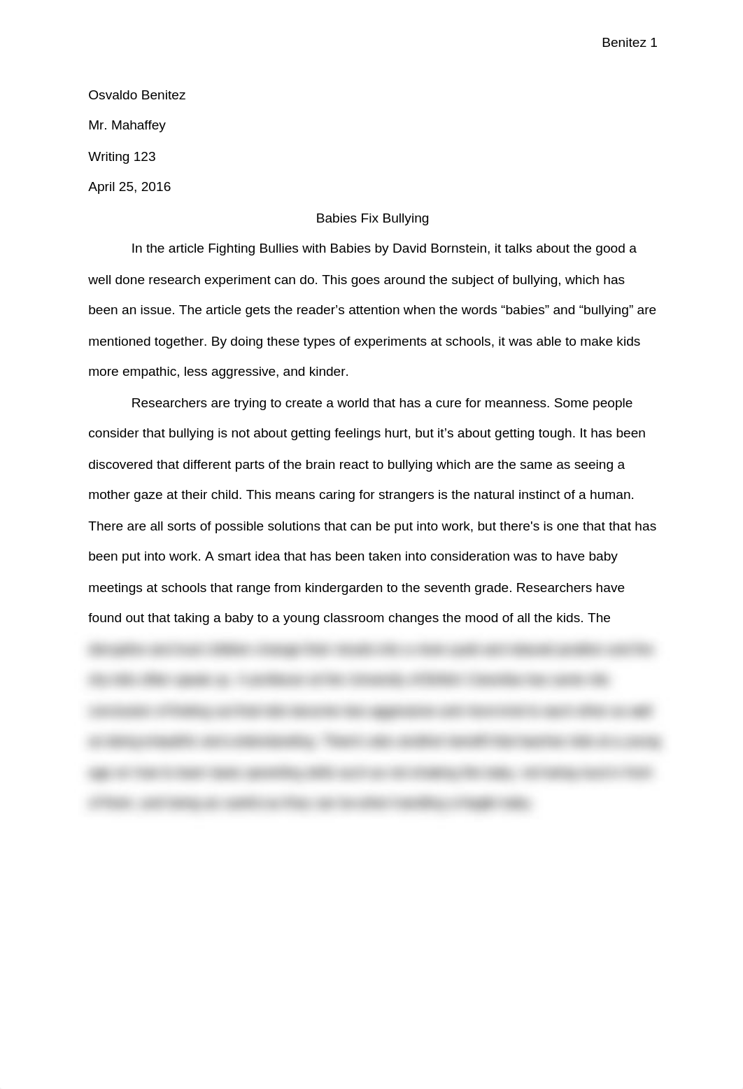 babies fix bullying essay.docx_dbv3x50o2mf_page1