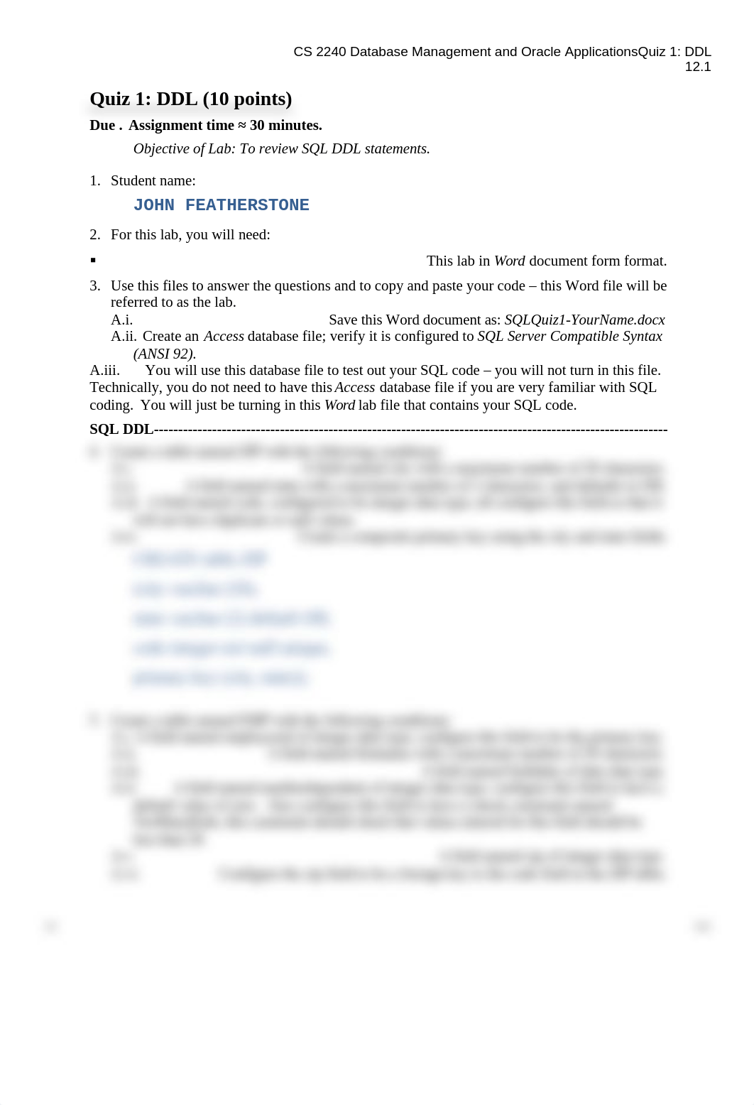 CS 2240 - 2 SQL - Quiz 1 - DDL (for students)_dbvb4y69n12_page1
