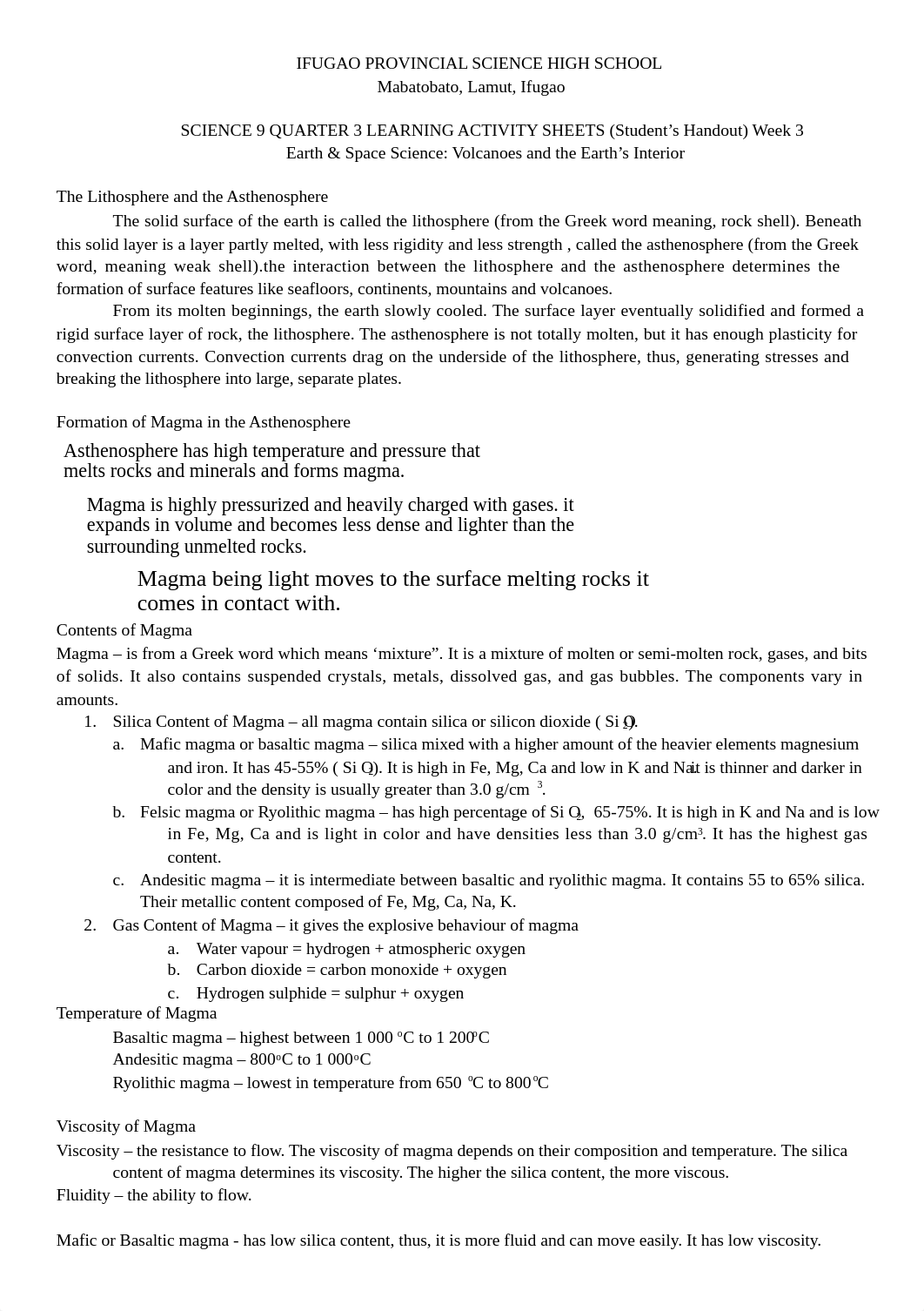 science 9 Q3 Week 3 LAS Volcanoes.docx_dbw0uftu64b_page1