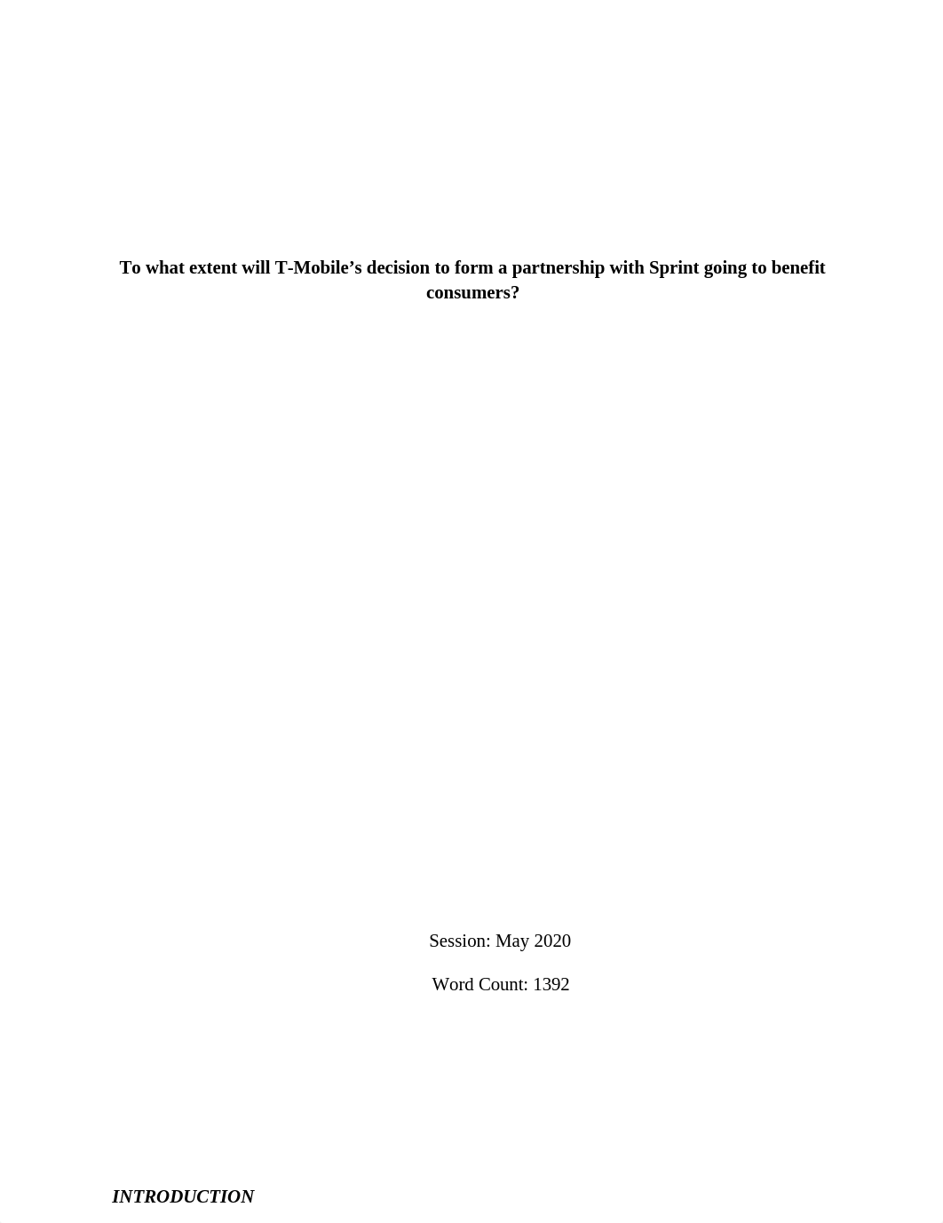 Is T-Mobile's decision to form a partnership with Sprint likely to be a profitable one.docx_dbw43aih2hm_page1