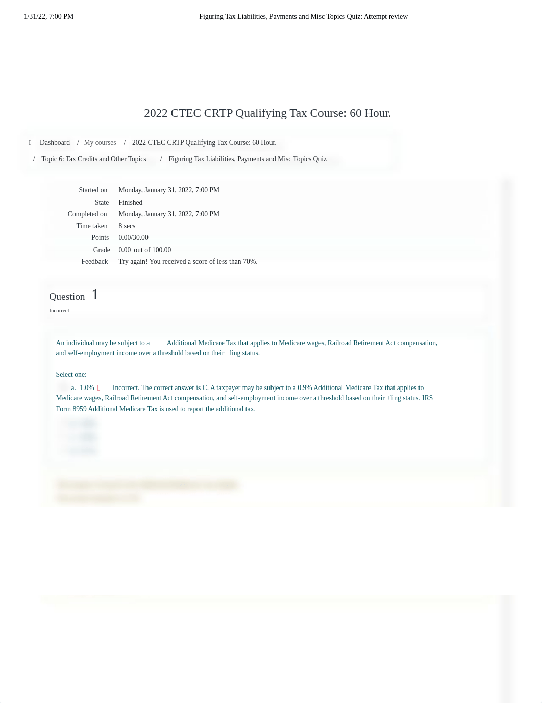 Figuring Tax Liabilities, Payments and Misc Topics Quiz_ Attempt review.pdf_dbw609mz0nh_page1