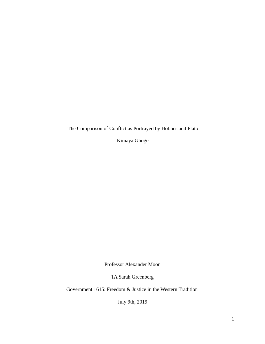 _The Comparison of Conflict as Portrayed by Hobbes and Plato.pdf_dbw9sccckhn_page1